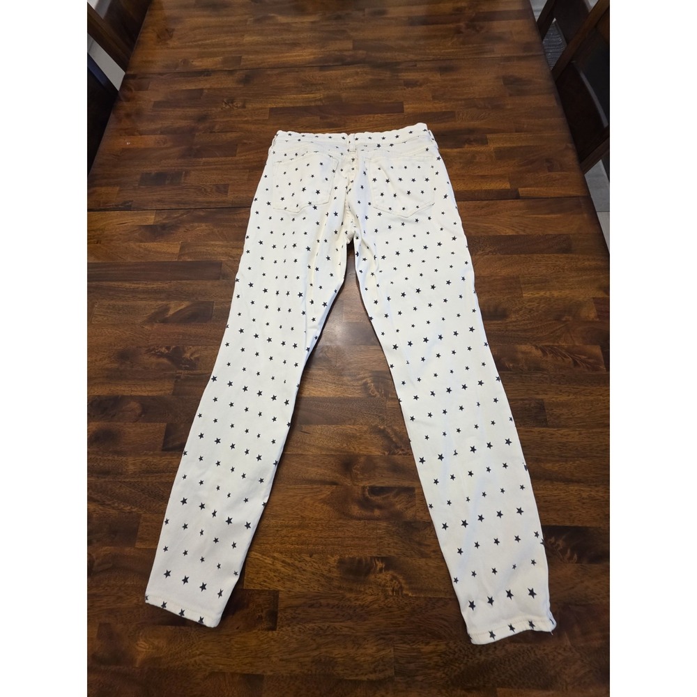J Crew‎ Women's Jeans Toothpick Size 30 White Stars Stretchy Y2k Genx Genz - Picture 7 of 14
